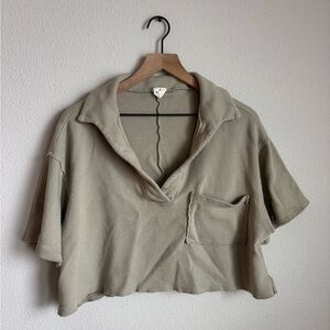 By Together Olive Crop Top